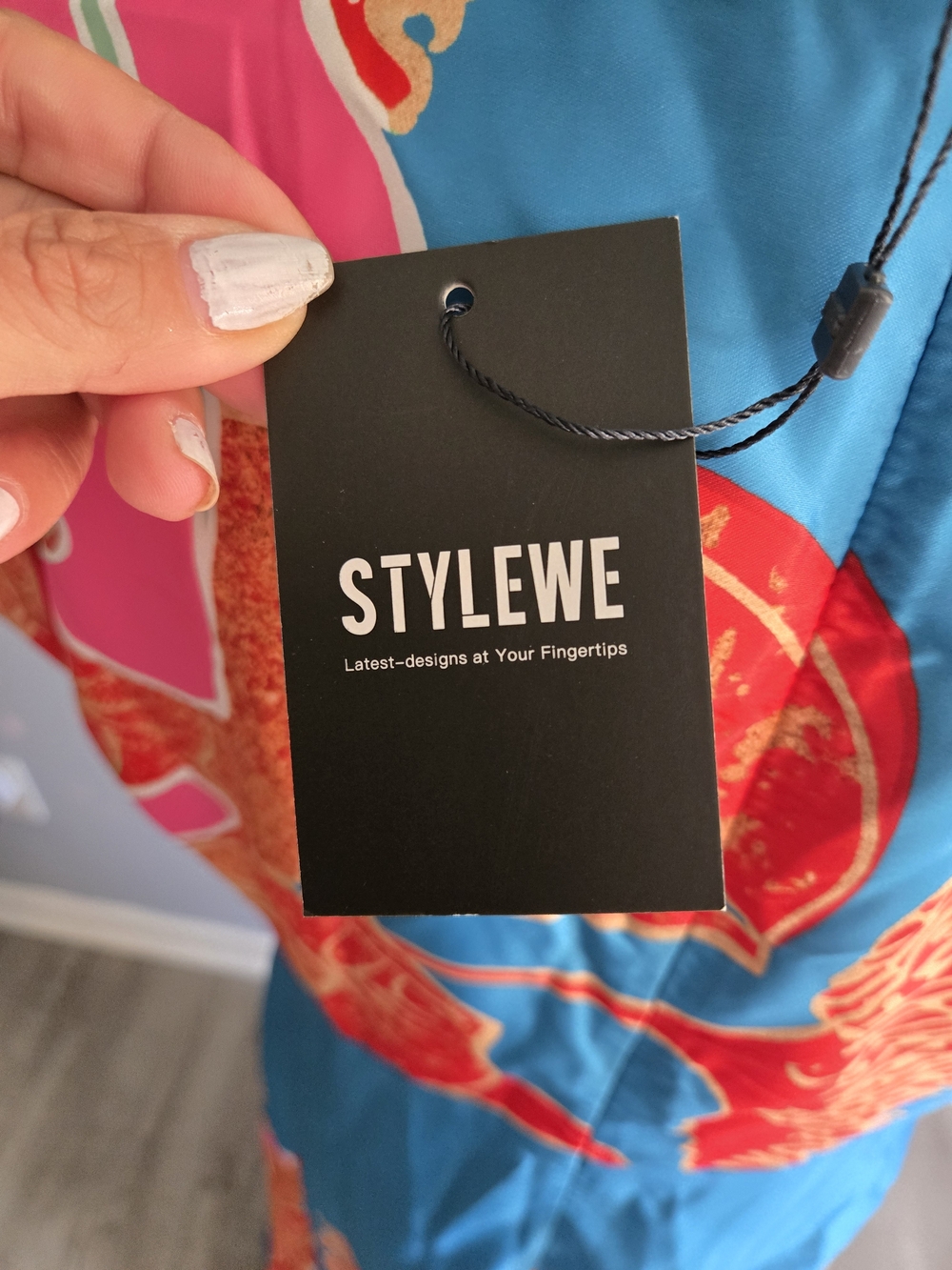 Turquoise Floral V-Neck Maxi Dress - Picture 7 of 8